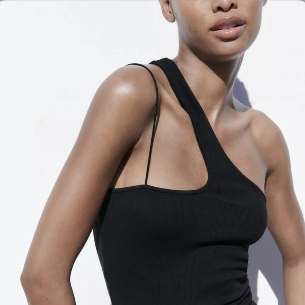 ZARA Asymmetric Neckline Top